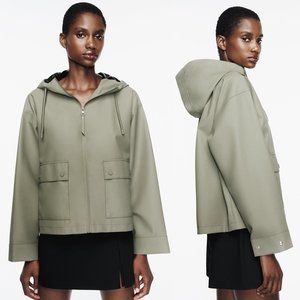 ZARA rubberized rain coat with hood 3046 size XS